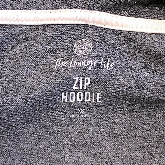 NEW SO Lounge Life Charcoal Gray Full Zip Hoodie - Picture 7 of 8